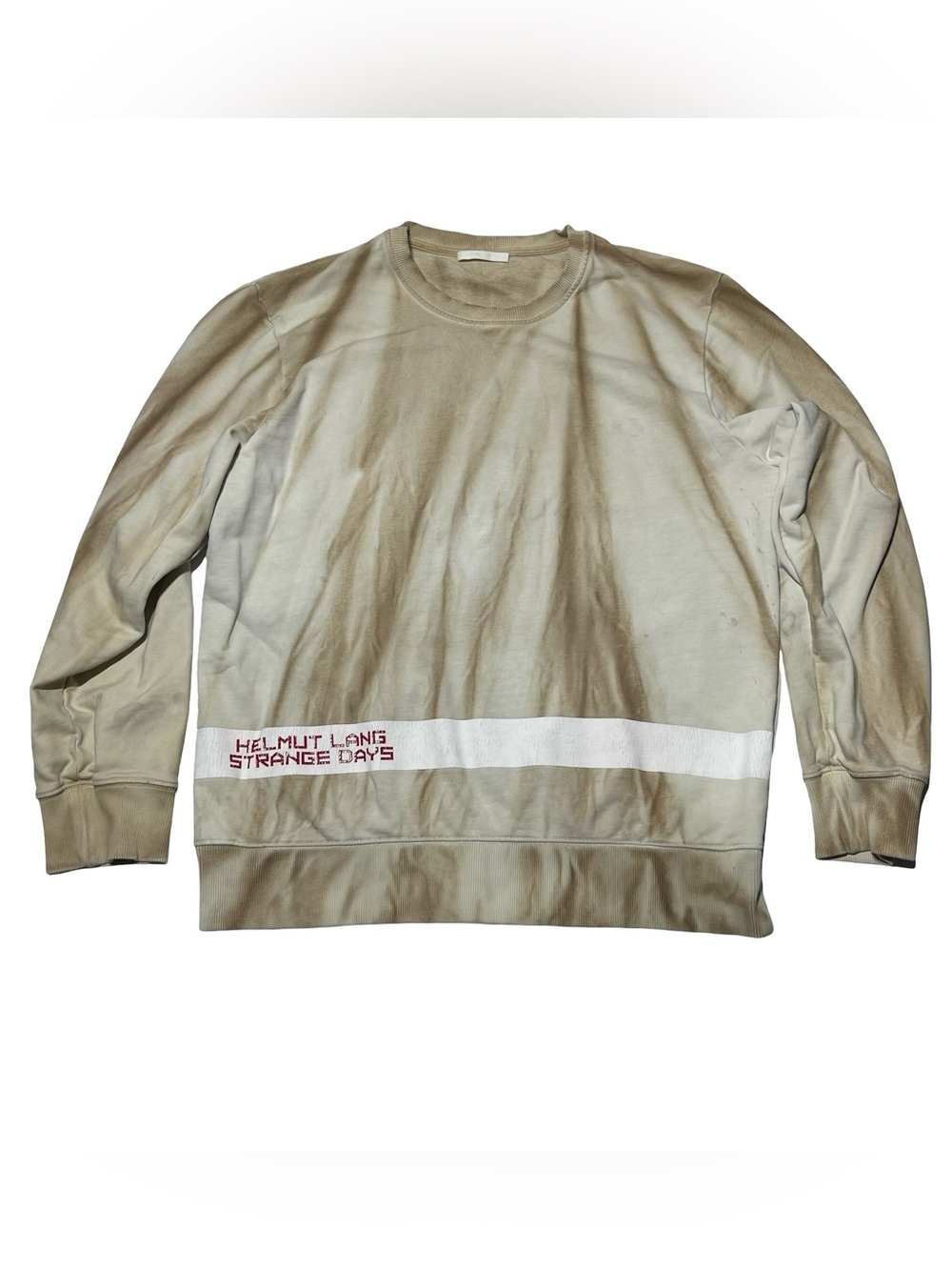 Helmut Lang Strange Days Tie-Dye Sweatshirt SS20 Sand Brown Size XL As Is